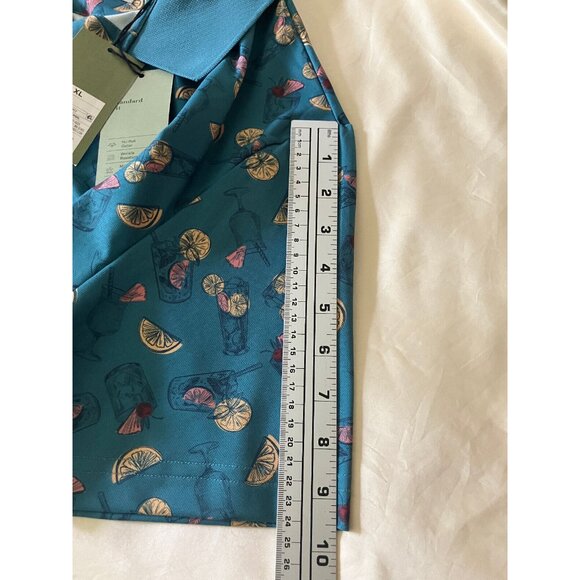 Goodfellow & Co POLO 3 Button Collar Golf Drinks Lemon Vacation Polo Shirt XL - Picture 7 of 10